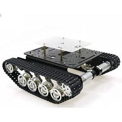 Processional Shock Absorption Robot Tank Car Chassis with DC Encoder Motor for Arduino / Raspberry Pie, Tracked Suspension Absorbing Vehicle, Remote Control Track Crawler Damping Vibration Caterpillar
