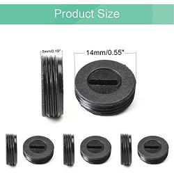 Heyiarbeit Carbon Brush Holder Caps 14mm O.D. 5mm Thickness Electric Motor Brush Cover Plastic Fitting Thread Black 20pcs