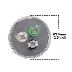 AUCHOICE 60/5 uF 60+5 MFD 370V or 440V 50/60hz Dual Run Start Round A/C Capacitors 60 5 uF 370 440 Volt VAC Capacitor for AC Fan Motor Start or Heat Pump Air Conditioner or Condenser Straight Cool