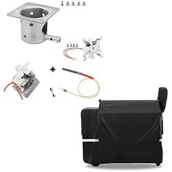GRISUN Fire Burn Pot, Hot Rod Ignitor, Auger Motor and Grill Induction Fan Kit Replacement Parts, Pellet Grill Cover for Traeger 34 Series Wood Pellet Grill, Pro 780, Texas Elite 34 Grills