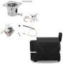 GRISUN Fire Burn Pot, Hot Rod Ignitor, Auger Motor and Grill Induction Fan Kit Replacement Parts, Pellet Grill Cover for Traeger 34 Series Wood Pellet Grill, Pro 780, Texas Elite 34 Grills