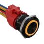APIELE 10 Amp 22mm Latching Push Button Switch 12V Angel Eye LED Waterproof Aluminum Alloy Round Self-Locking 7/8 1NO 1NC 1 Pack (10 Amp/Yellow Led)