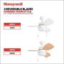 Honeywell Ceiling Fans 50600-01 Ocean Breeze Contemporary, 30” LED Frosted Light, Light Oak/Satin Nickel Finish Blades, White