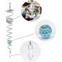 UOUDIO Gazing Ball Spiral Tail Wind Spinner StabilizeGr，Indoor Outdoor Decoration Stainless Steel Crystal Glass Ball with Hanging Swivel Hook 13