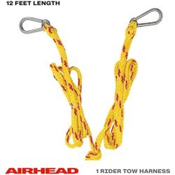 Airhead Tow Harness for 1 Rider Towable Tubes, Water Skis, Wakesurf Boards, Kneeboards and Wakeboards, 12-Feet