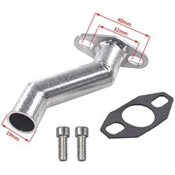 UAUS 32-40mm Silver Short Offset Intake Manifold Carburetor W/Gasket For 49cc 60cc 66cc 80cc Motorized Bicycle Bike