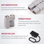 Orion Motor Tech Wire Connector 2 Pack, 50A Wire Harness Plug Kit for 6 to 12 Gauge Cables, 12V to 36V Battery Quick Connect Disconnect Set for Car Bike ATV Winches Lifts Motors More, Set of 2, Gray