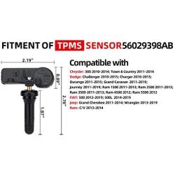 SEINECA 5Pack 56029398AB 433MHz Tire Pressure Monitoring System (TPMS) Sensor Compatible with Jeep Grand Cherokee Wrangler Dodge Charger Challenger Journey Chrysler Fiat Ram 1500 2500 3500 4500 5500