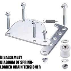 CNCMOTOK Spring Loaded Chain Tensioner fit for 49cc 66cc 80cc Engine Motorized Bike 2 Stroke Engine (Silver)