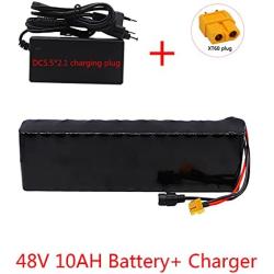 FREEDOH 48V 21700 E-Bicycle Lithium Battery 13S 2P 10Ah Waterproof Battery Pack with 20A BMS + Charger for Electric Tricycles E-Bike Scooters Electric Motorcycles for Motor Within 1000W