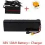 FREEDOH 48V 21700 E-Bicycle Lithium Battery 13S 2P 10Ah Waterproof Battery Pack with 20A BMS + Charger for Electric Tricycles E-Bike Scooters Electric Motorcycles for Motor Within 1000W