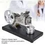 Omabeta Engine Model, Aluminum Material Educational Toy Durable Mini Motor Model Vivid for Physics or Mechanics Learning