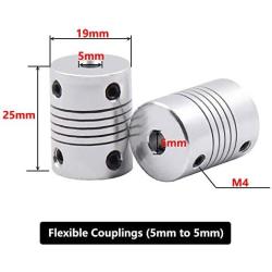 Saiper Flexible Couplings 5mm to 5mm (5pcs) Aluminum Alloy Joint Connector Compatible with NEMA 17 Stepper Motors, RepRap 3D Printer or CNC Machine, 3D Printer Accessories