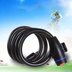 Bike Lock Cable,4 Feet Bike Cable Lock with Key,Bike Key Lock with Mounting Bracket,Motorcycle Locks,Security Levels 1-5, Key and Combination Options(Black)