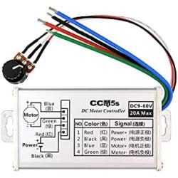 uniquegoods 9V 12V 24V 36V 48V 60VDC 20A PWM DC Motor Speed Controller Stepless Variable Speed Regulator With Metal Shell CCM5S