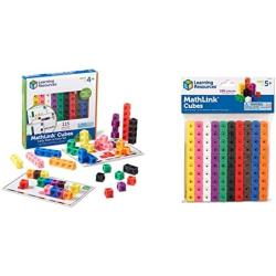 Learning Resources Early Math Mathlink Cube Activity Set, Assorted Colors, 115Piece, Ages 4+, Multicolor & Mathlink Cubes, Educational Counting Toy, Early Math Skills, Set of 100 Cubes