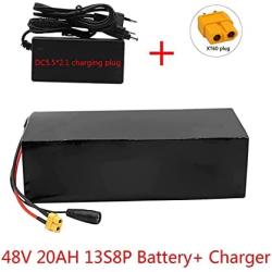 Wnicek 48V 20Ah E-Bike Lithium Battery Pack 13S 8P 20000mAh Li-ion Battery with Charger Suitable for Motors Within 1200W Fit for Electric Scooter Electric Motorcycle Electric Tricycle