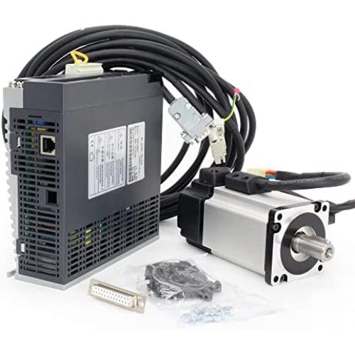 100W AC Servo Motor Driver Controller Kit 220V with Servo Driver Control System for CNC Router/Engraving Machine/Milling Lathe/Robot/Automation equipment (100W)