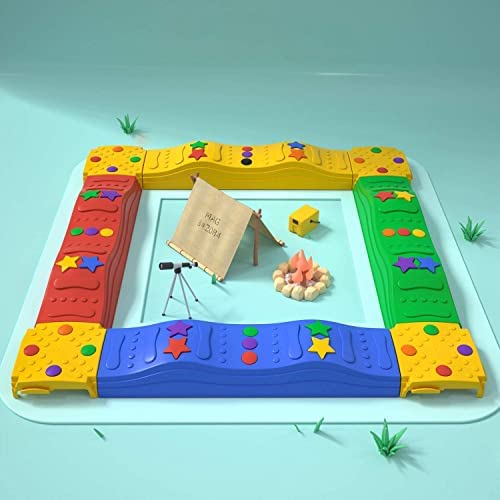 MOCUTEEN Kids Balance Beam Toddler Stepping Stones Max Load 220LBS Non-Slip Textured Surface & Rubber Pads Bottom Promote Agility Coordination Five Star Pattern
