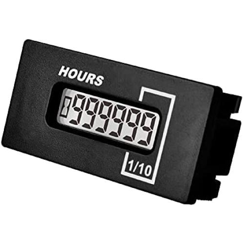 Runleader Digital Hour Meter Gauge, AC85-250V, DC60-150V, Resettable Hours,Solid State Display for Lawn Tractor Outboards Motor Boat Forklift Go-Kart Snowblower Log Splitter