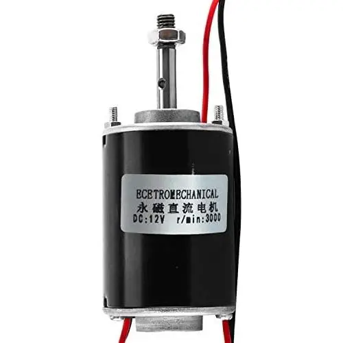 YaeGarden 12V 30W High Speed CW/CCW Permanent Magnet DC Motor Electric Micro Speed Reduction Geared Motor For DIY Generator (DC 12V 3000RPM)