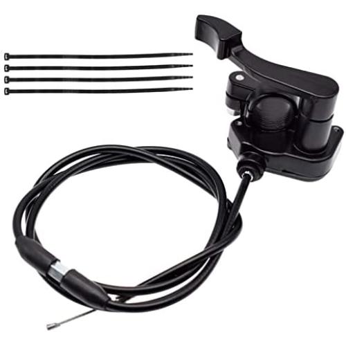 7/8 22mm Thumb Throttle Cable Accelerator Control Handle Assembly Replacement for 50cc 70cc 90cc 110cc 125cc 250cc TaoTao ATV Quad Go Kart Pit Bike (with 4 Cable Ties)