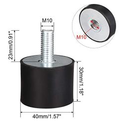 uxcell M10 Male Female Rubber Mounts, Shock Absorber, for Motor Generator Compressor Garage Reverse Osmosis Pump Impact Air Generator Car Bobbins, D40mmxH30mm 2pcs