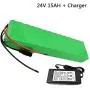 Jieoto 24V 15Ah E-Bike Battery Pack 7S 5P 15000mAh Lithium Battery Scope for 200W 350W Motor for MTB Bike Model Aircraft Electric Scooters Electric Tools with BMS + Charger