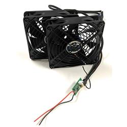 Coolerguys Dual 120x120x25mm PWM Fans with PWM Thermostat Controller Kit