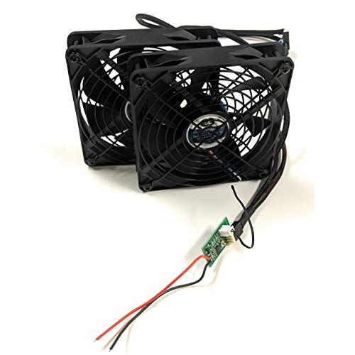 Coolerguys Dual 120x120x25mm PWM Fans with PWM Thermostat Controller Kit