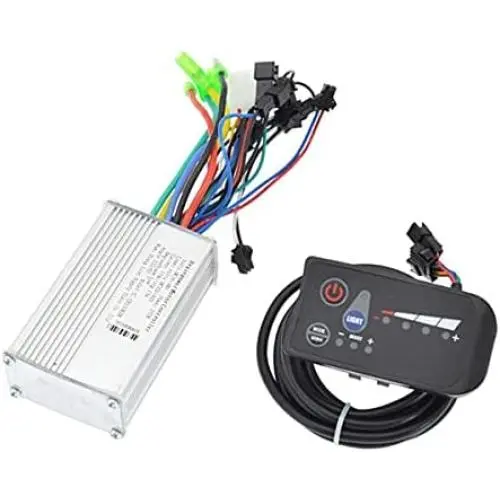 OVNSHVN Brushless Motor Controller 48V 250W/350W E-Bike Brushless Motor Controller for Electric Bicycle Scooter Universal with 810 SM LED Display Panel, Black & silver