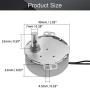 Fielect Synchronous Motor AC 220V 20-24RPM Turntable Motor CW/CCW Direction 4W TYC-50 Horizontal Hole Shaft