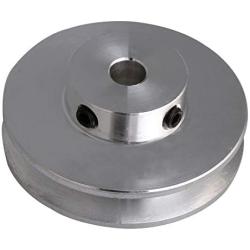 BQLZR 41x16x6MM Silver Aluminum Alloy Single Groove 6MM Fixed Bore Pulley for Motor Shaft 3-5MM PU Round Belts