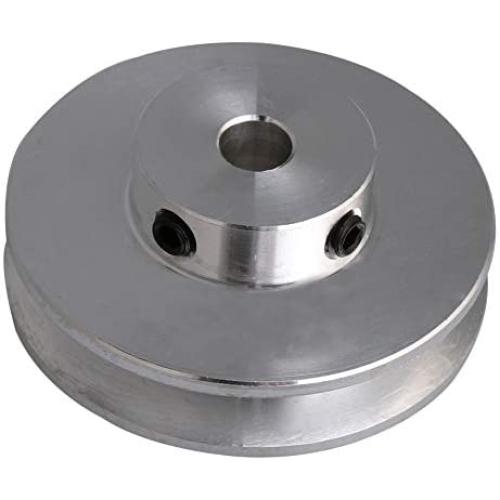 BQLZR 41x16x6MM Silver Aluminum Alloy Single Groove 6MM Fixed Bore Pulley for Motor Shaft 3-5MM PU Round Belts