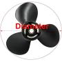 Rhink Made Aluminum Outboard Propeller for Mercury Engines 30-70HP, 13 Spline Tooth, RH