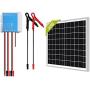 Newpowa 20W Watts 12V Mono Solar Panel Waterproof Off Grid Kit-20W Solar Panel+10A PWM Charge Controller(Come with Cable and Connectors)+Battery Cable for RV Marine Car Motorcycle Battery Charge