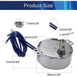 Jutagoss TYC-50 Synchronous Motor, Turntable Synchron Motor 4 Watt AC 110V 20-24 RMP Low RPM Motor,Cup Turner Spinning Motor CW/CCW Direction for Hand-Made,School Project,Model,Rotisserie 1Pcs