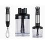 Immersion Hand Blender Multi-Purpose 220V 4 IN 1 Blender Heavy Duty Copper Motor Stainless Steel Finish Includes Whisk Attachment, Chopper and Smoothies Cup (UK Plug)