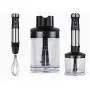 Immersion Hand Blender Multi-Purpose 220V 4 IN 1 Blender Heavy Duty Copper Motor Stainless Steel Finish Includes Whisk Attachment, Chopper and Smoothies Cup (UK Plug)