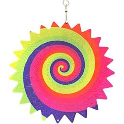 DOTSOPS Wind Spinner Stainless Steel 3D Flowing-Light Effect Decor for Outdoor Garden House Hanging Decoration Gifts 8“x 8“ Color Spinners with 360° Rotating Hook