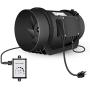 Hon&Guan 6.3 Inline Duct Fan with Variable Speed Controller 470 CFM, Quiet Energy Saving EC Motor Ventilation Exhaust Fan for Heating Cooling Booster, Grow Tents, Hydroponics