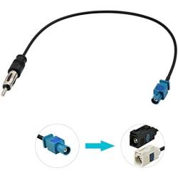 Bingfu Car Antenna Adapter Car Stereo FM AM Radio Antenna Adapter Cable Fakra Z Male to DIN Plug Connector Cable 30cm 1 feet for Car Stereo Audio HD Radio Head Unit CD Media Player Receiver
