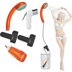 FLYFISH Portable Outdoor Camping Shower,Bidet Handheld Water Sprayer,Two 2200mAh Rechargeable Batteries,Water Pump for Camping, Hiking,Outdoor Travel