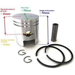 ITACO Piston Kit Ring Set Assy 106-23401-11 for Robin Subaru Wisconsin EC10 STD 50MM Lawnmower Trimmer Motor Engine