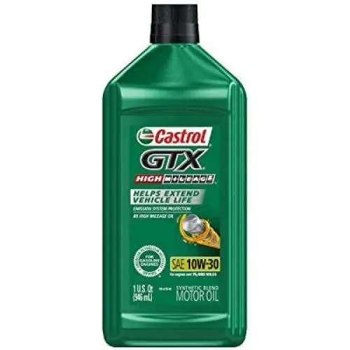 Castrol 06450 GTX 10W-30 High Mileage Motor Oil - 1 Quart, (Pack of 6)