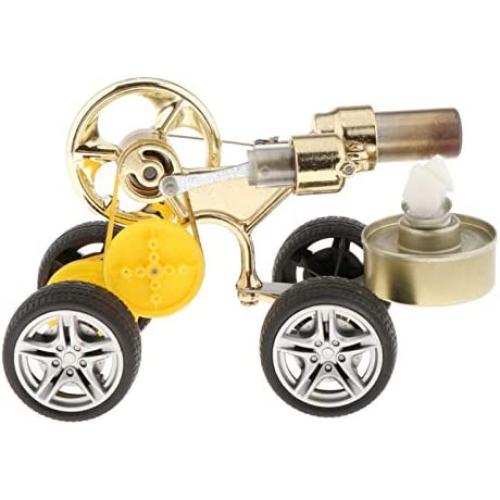 Teerwere Stirling Engine Motor Retro Metal Stirling Car Engine Motor Kit Science Technology Toy Props Gifts (Color : Gold, Size : One Size)