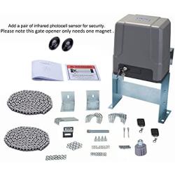 G.T.Master Fast Automatic Sliding Gate Opener Kit - DC Driveway Security Door Operator Hardware Kit with Remotes Control Infrared Photocell Sensor for Sliding Gates up to 1100lb and 40ft(GT1100DC)…