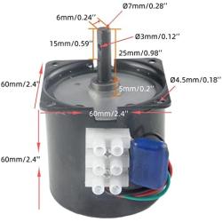 CHANCS 60KTYZ Synchronous Gear Motor AC 110V 5/6r/min CW/CCW Control 18W with 1PC Gear Motors Mounting Bracke Fixed Seat Holder for Grill Motor Outdoor Barbecue Motor…