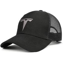 ARKOSKNIGHT Cotton Dad Cap Embroidered Hats Baseball Cap Tesia-Logo- Snapback Vintage Mesh Hats Adjustable Hat Fashion Street Dancing Sports Travel(Mesh Black)