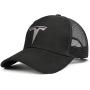 ARKOSKNIGHT Cotton Dad Cap Embroidered Hats Baseball Cap Tesia-Logo- Snapback Vintage Mesh Hats Adjustable Hat Fashion Street Dancing Sports Travel(Mesh Black)